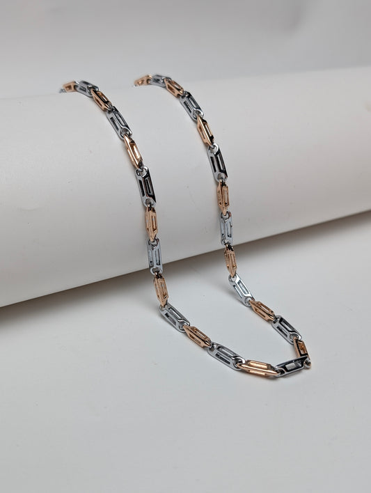 Duo Tone Silver Chain for Men