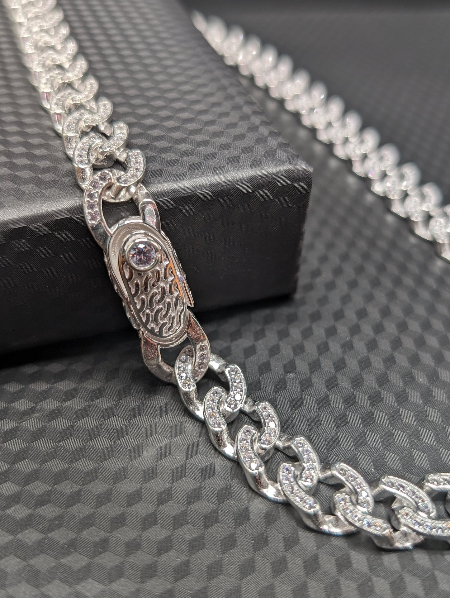 Dazzling Silver Cuban Link Chain For Him