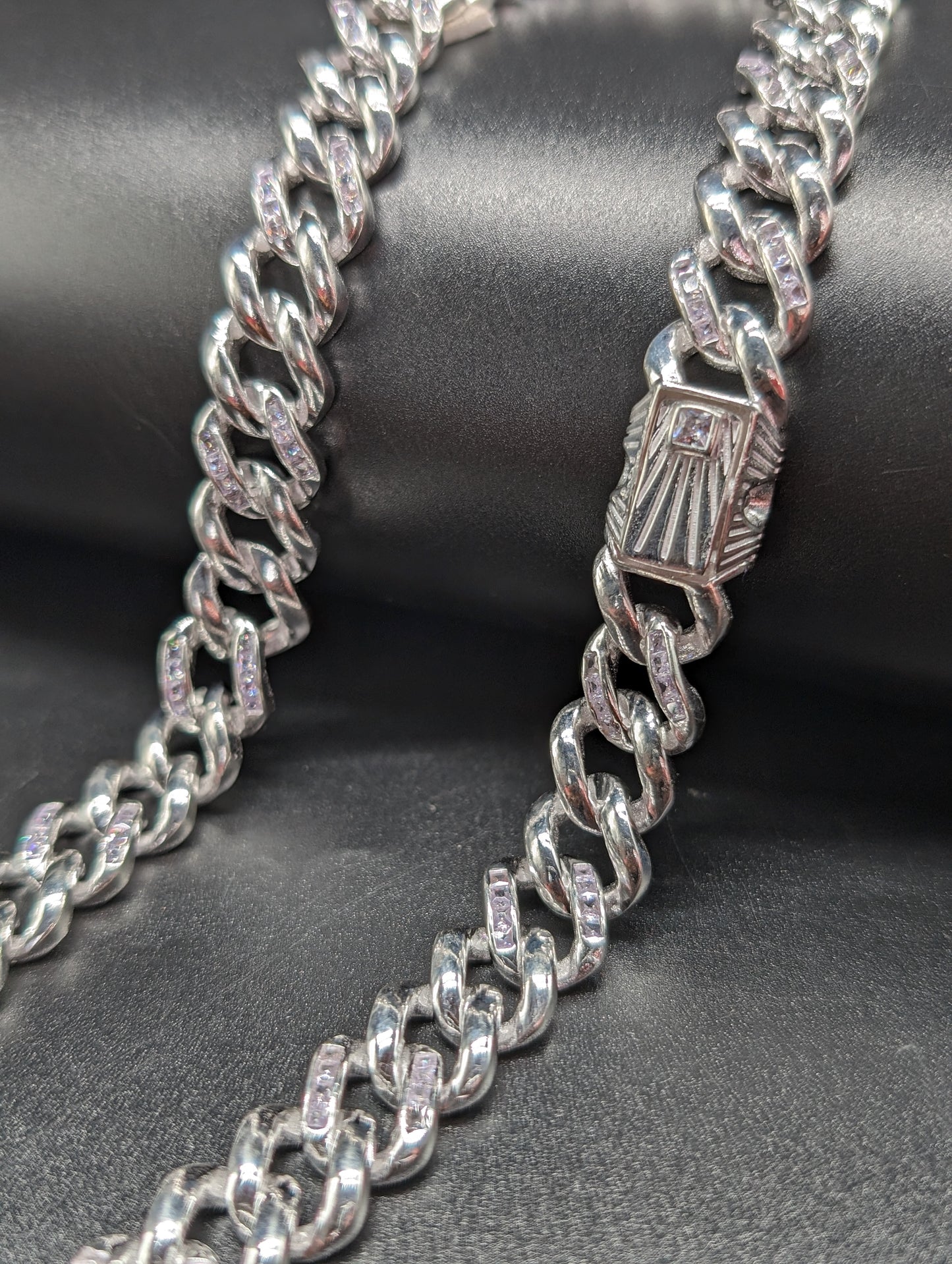 Blinged Out Silver Cuban Chain For Him