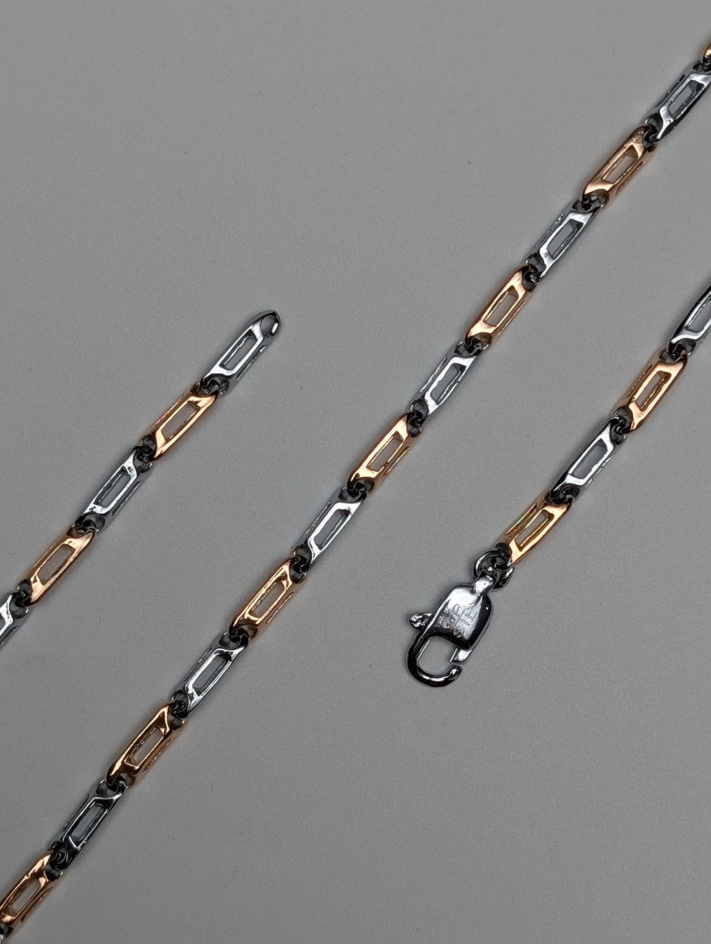 Duo Tone Silver Chain for Men
