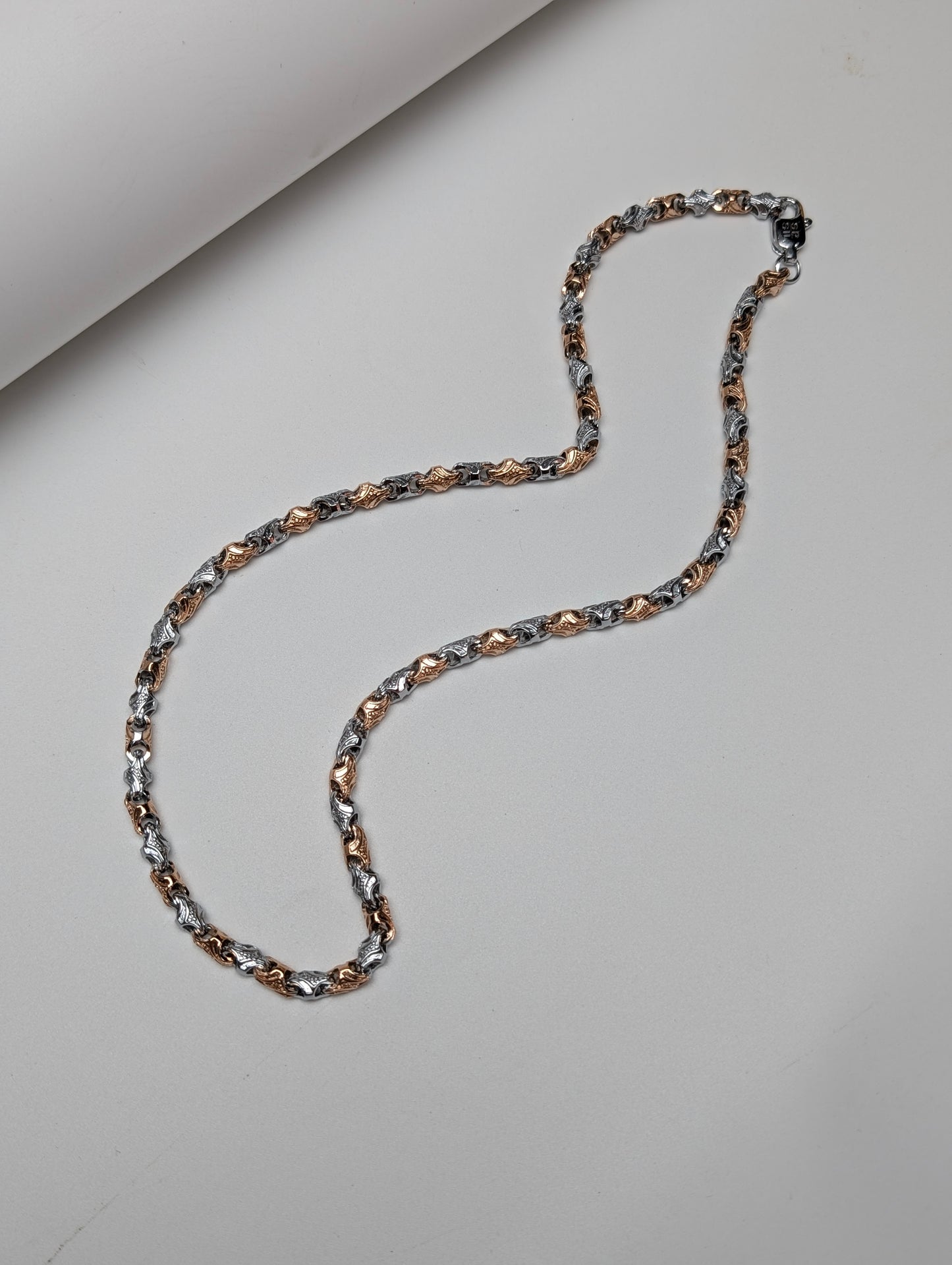 Rose Gold Edge Silver Chain