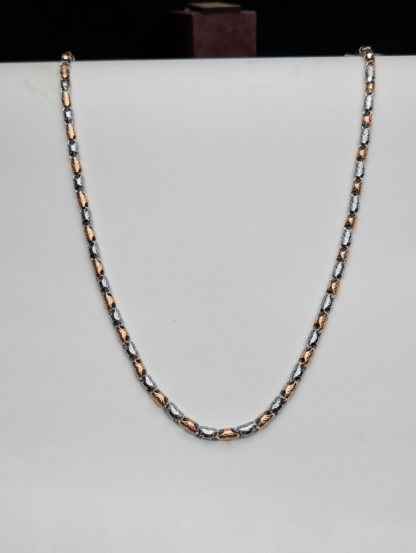 Rose Gold Edge Silver Chain