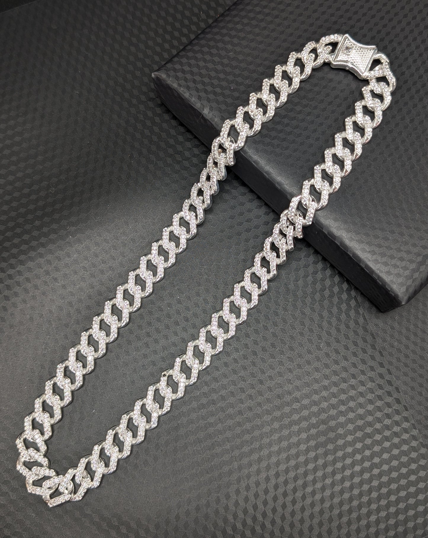 Iced Out Silver Cuban Chain For Him