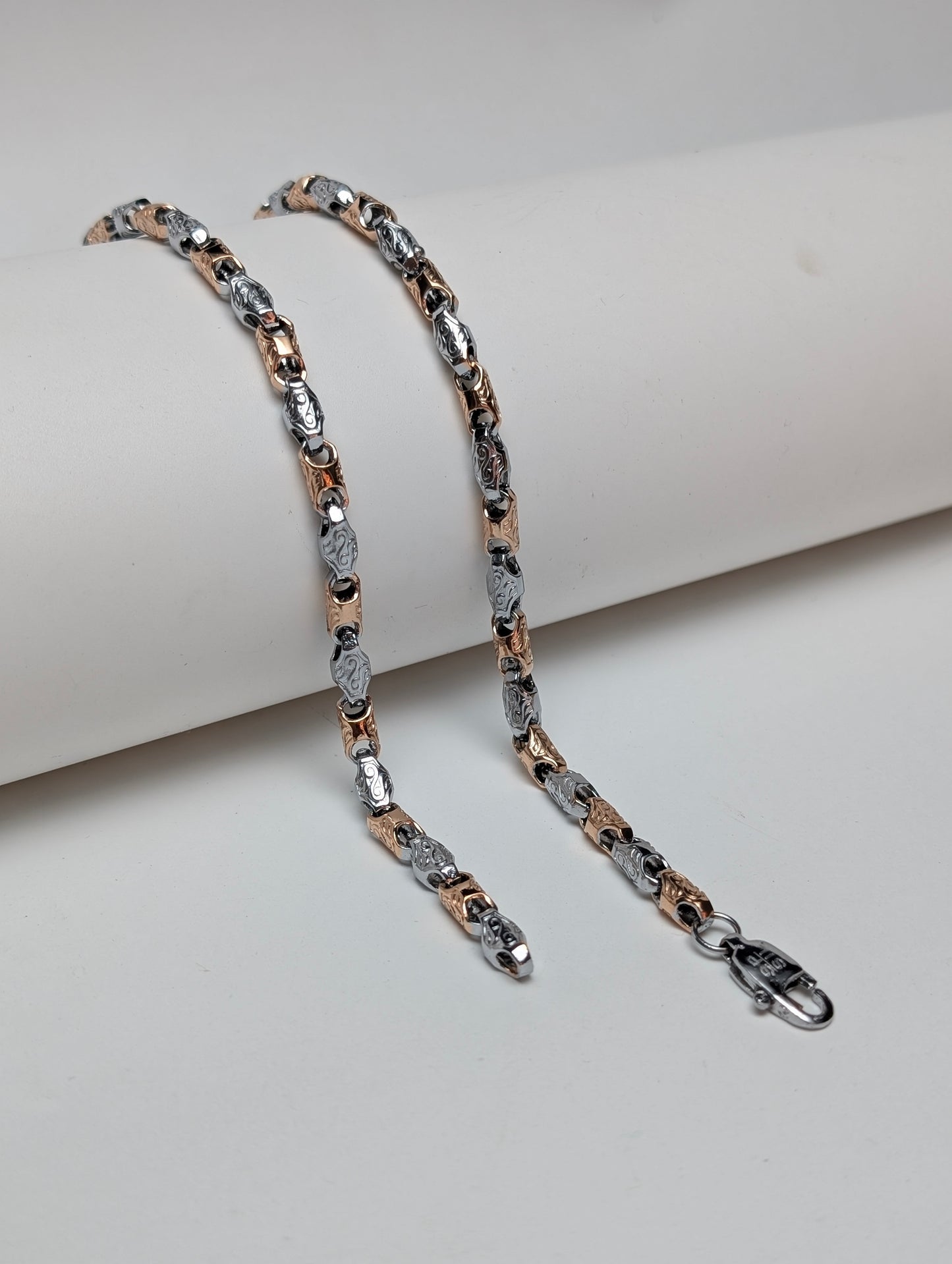 Rose Gold Edge Silver Chain