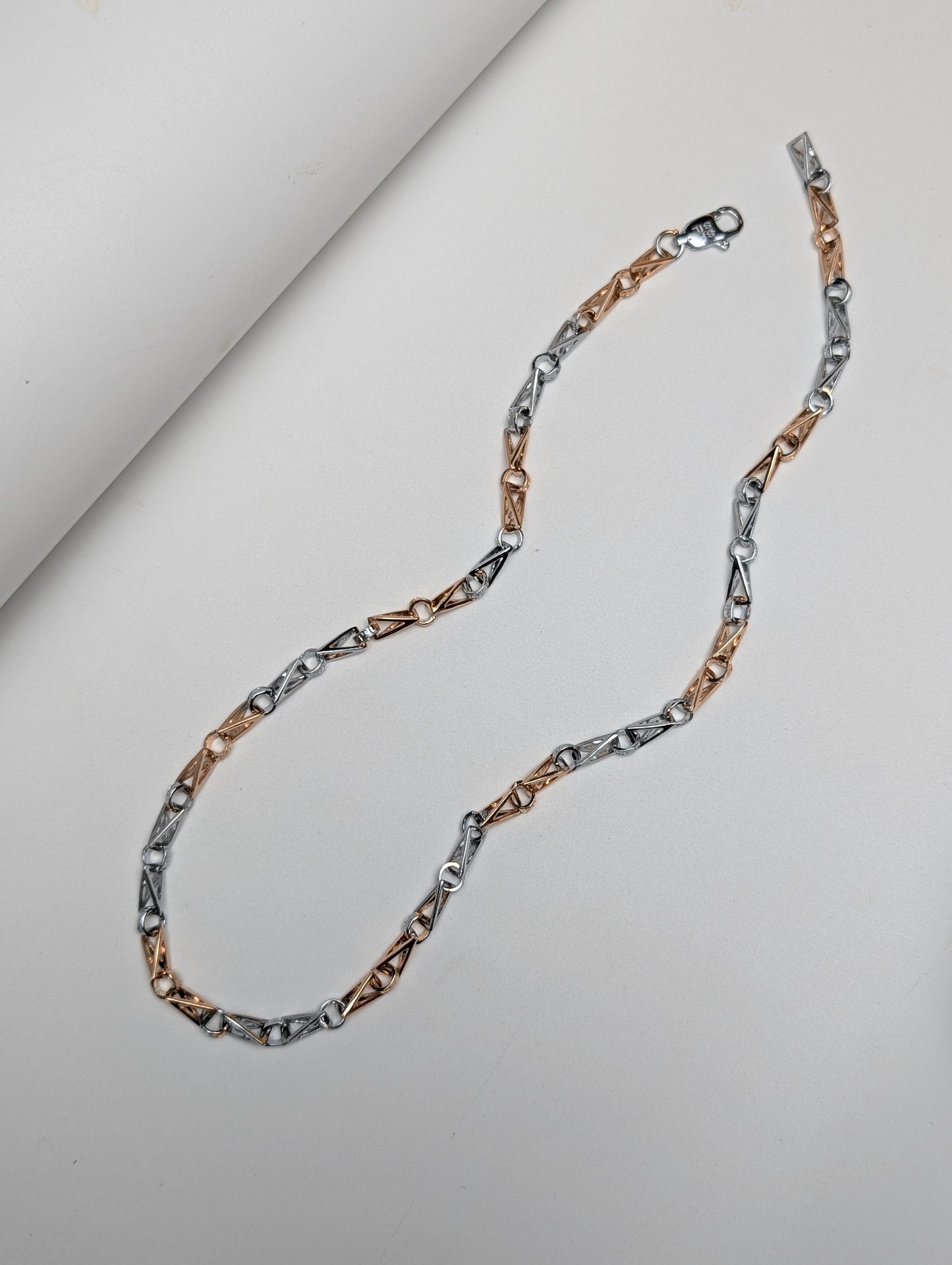 Rose Gold Arrowhead Silver Chain for Him