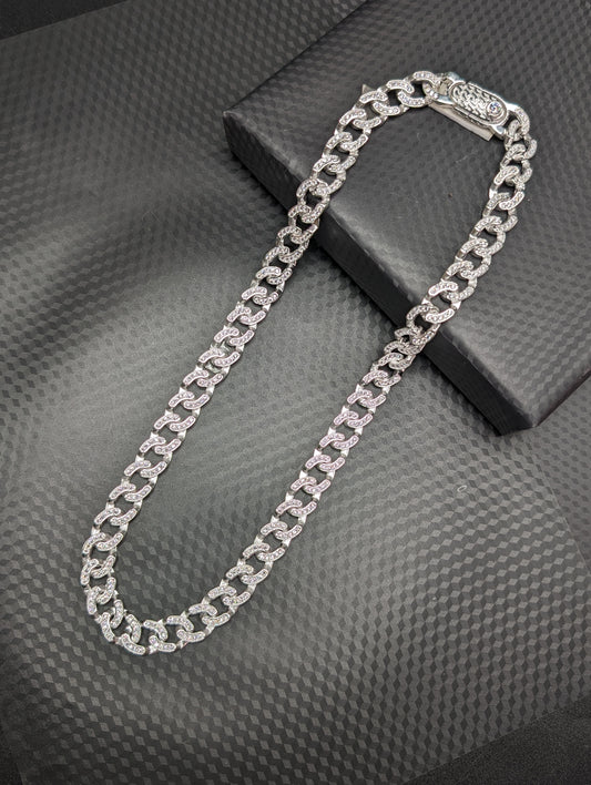 Dazzling Silver Cuban Link Chain For Him