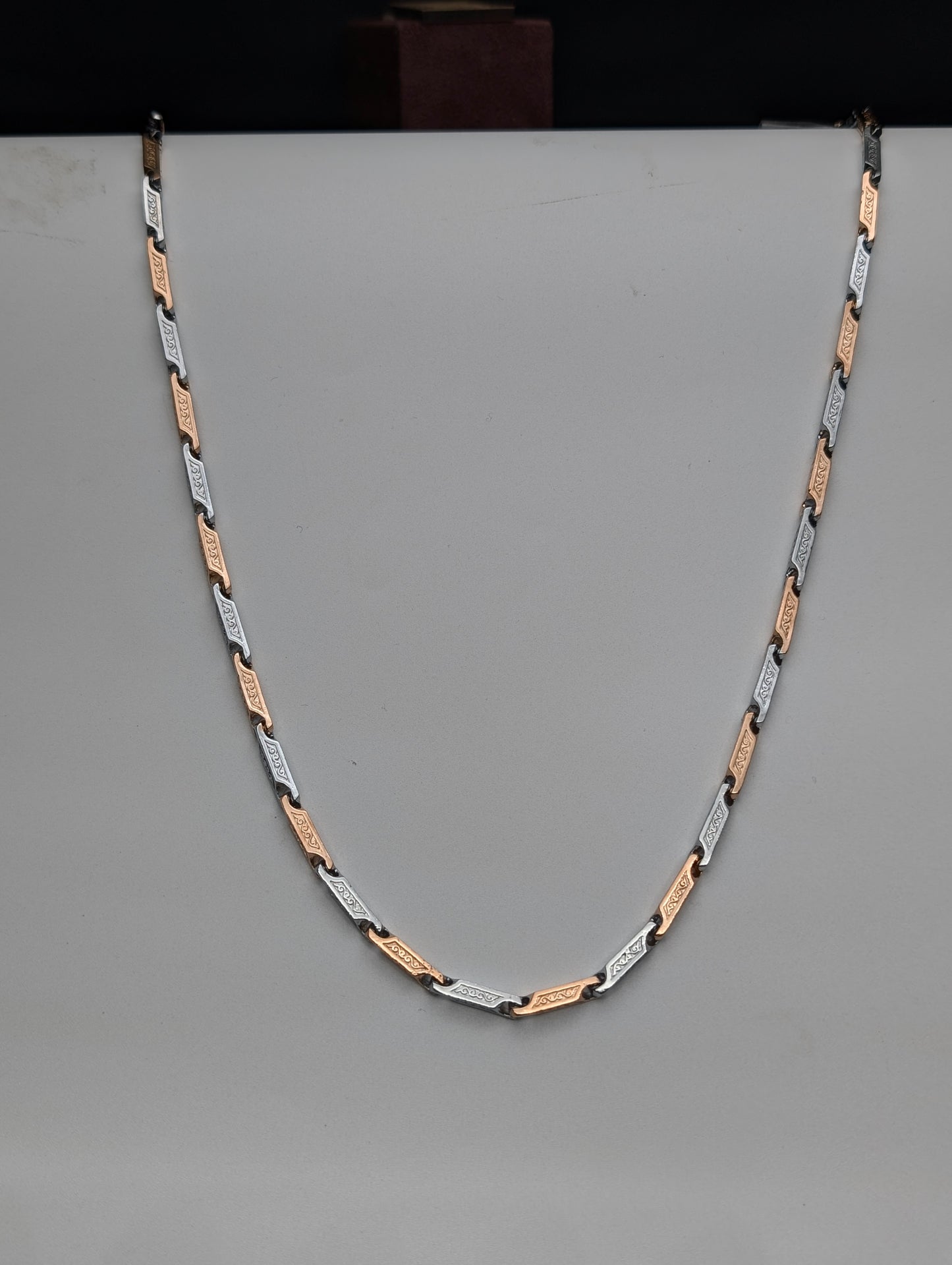 Linked Rose Gold Silver Chain for Men
