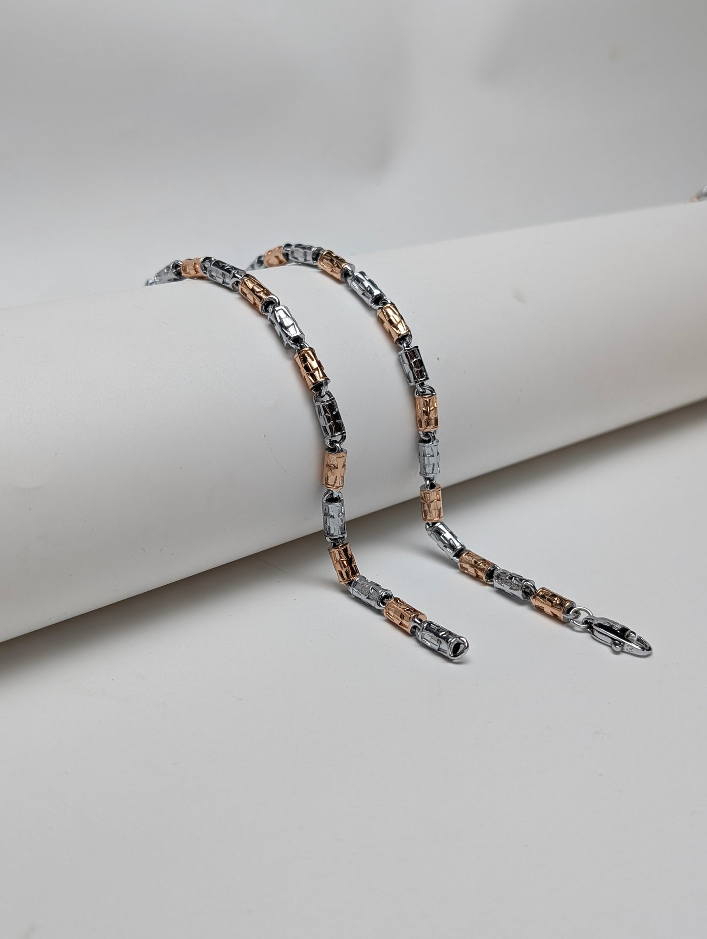 Cylindrical Rose Gold Chain for Him