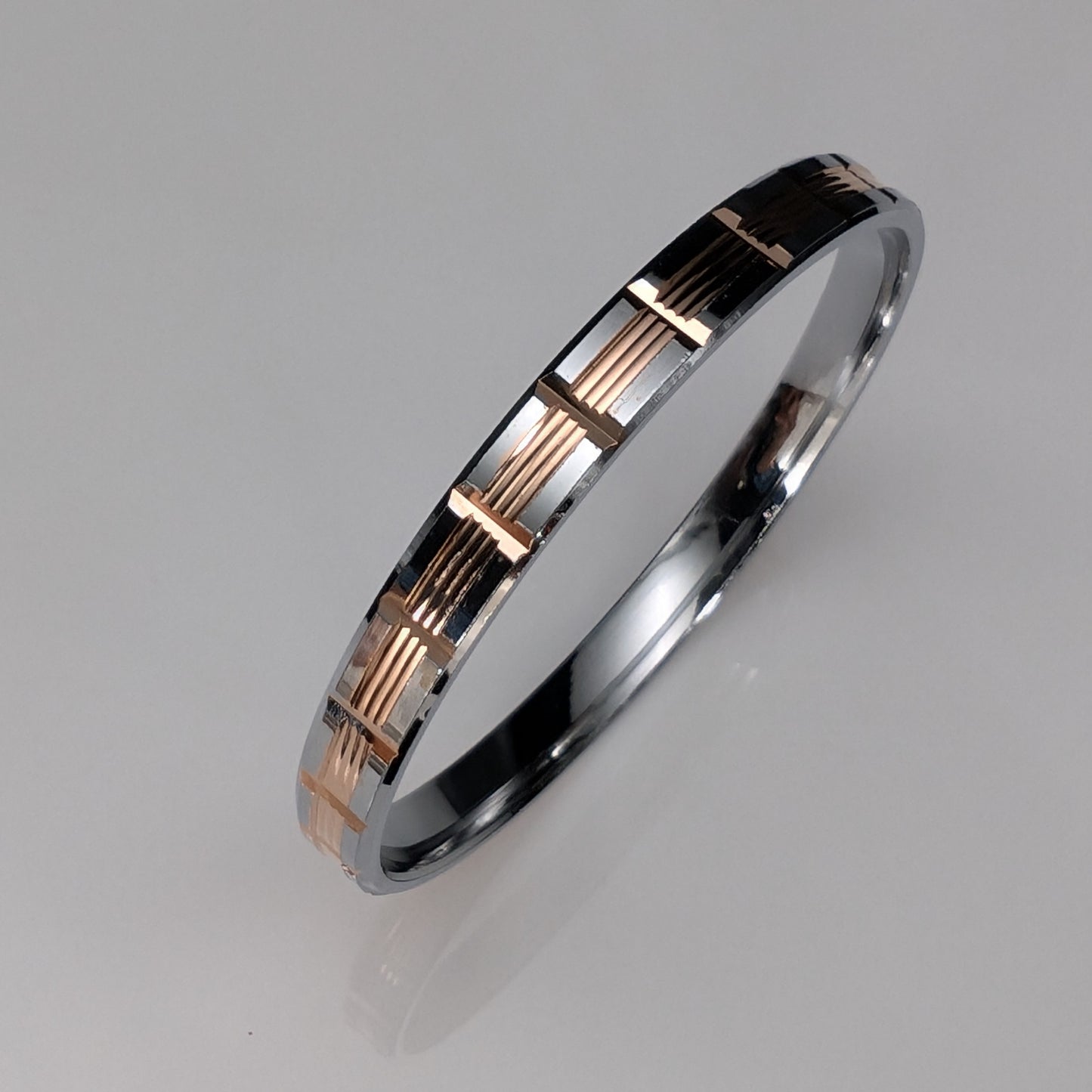 Embrace the Rose Gold Silver Kada For Men