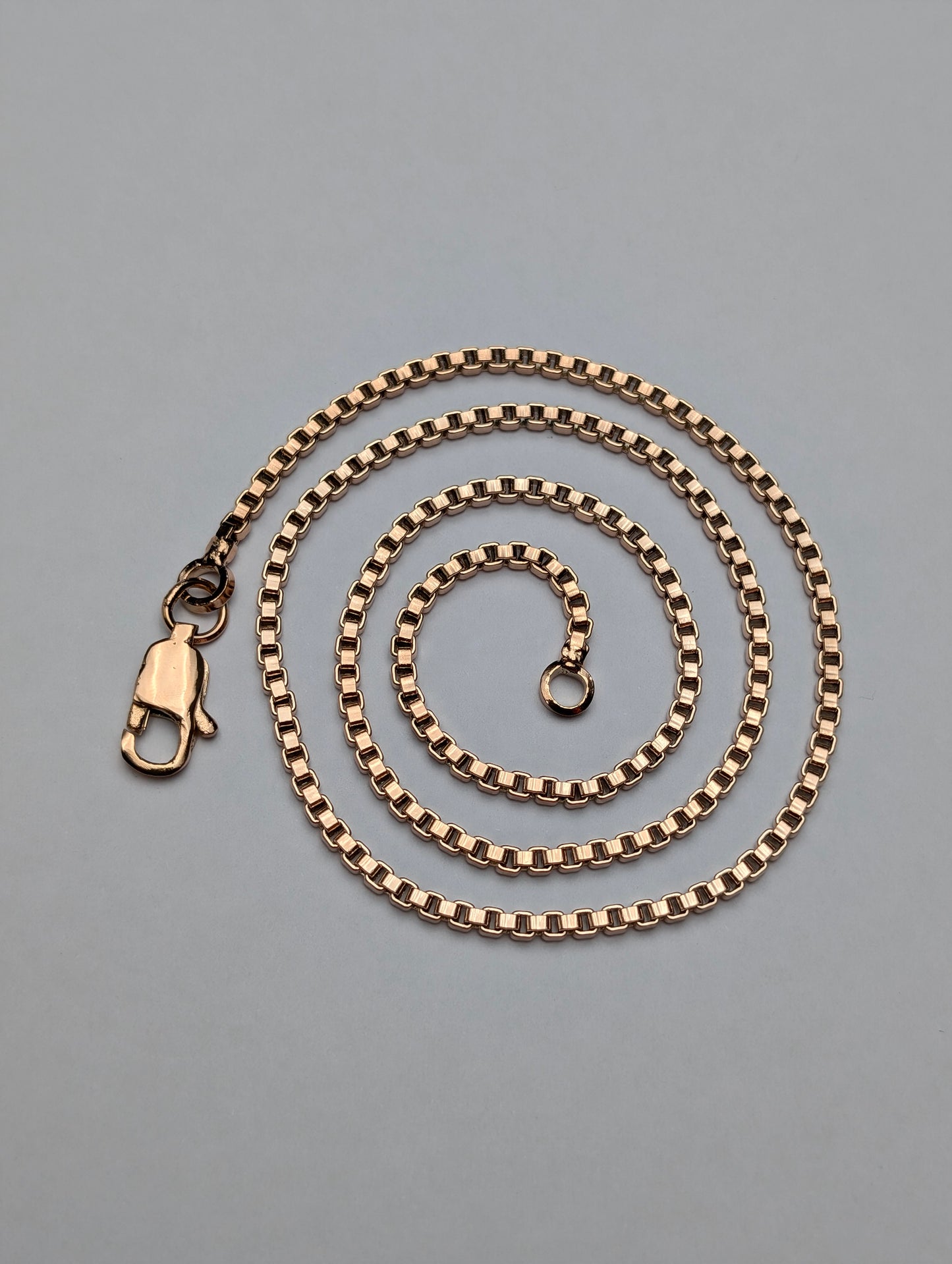 Men's Rose Gold Box Silver Chain