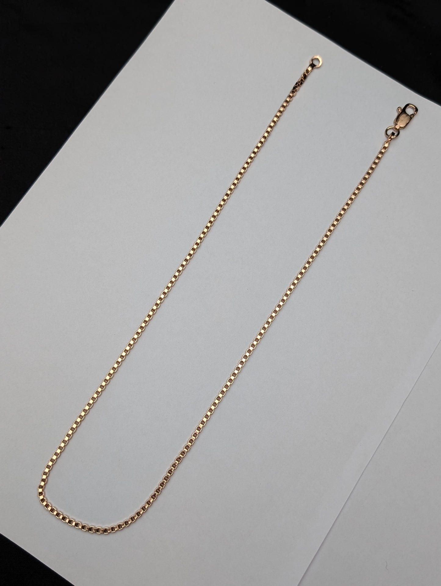 Men's Rose Gold Box Silver Chain