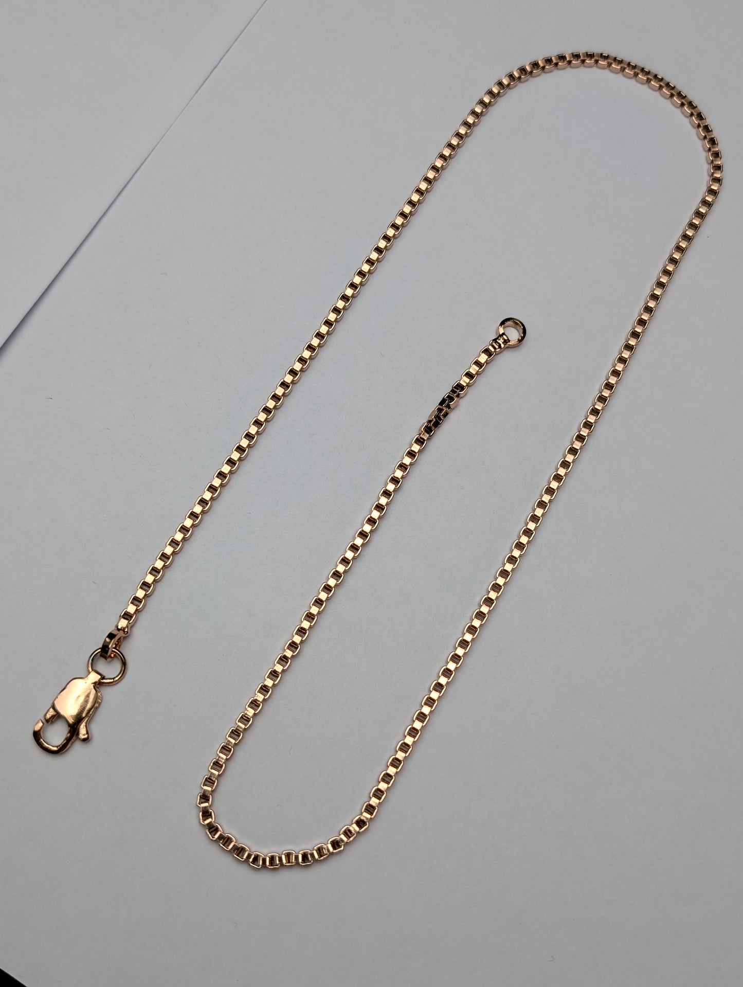 Men's Rose Gold Box Silver Chain
