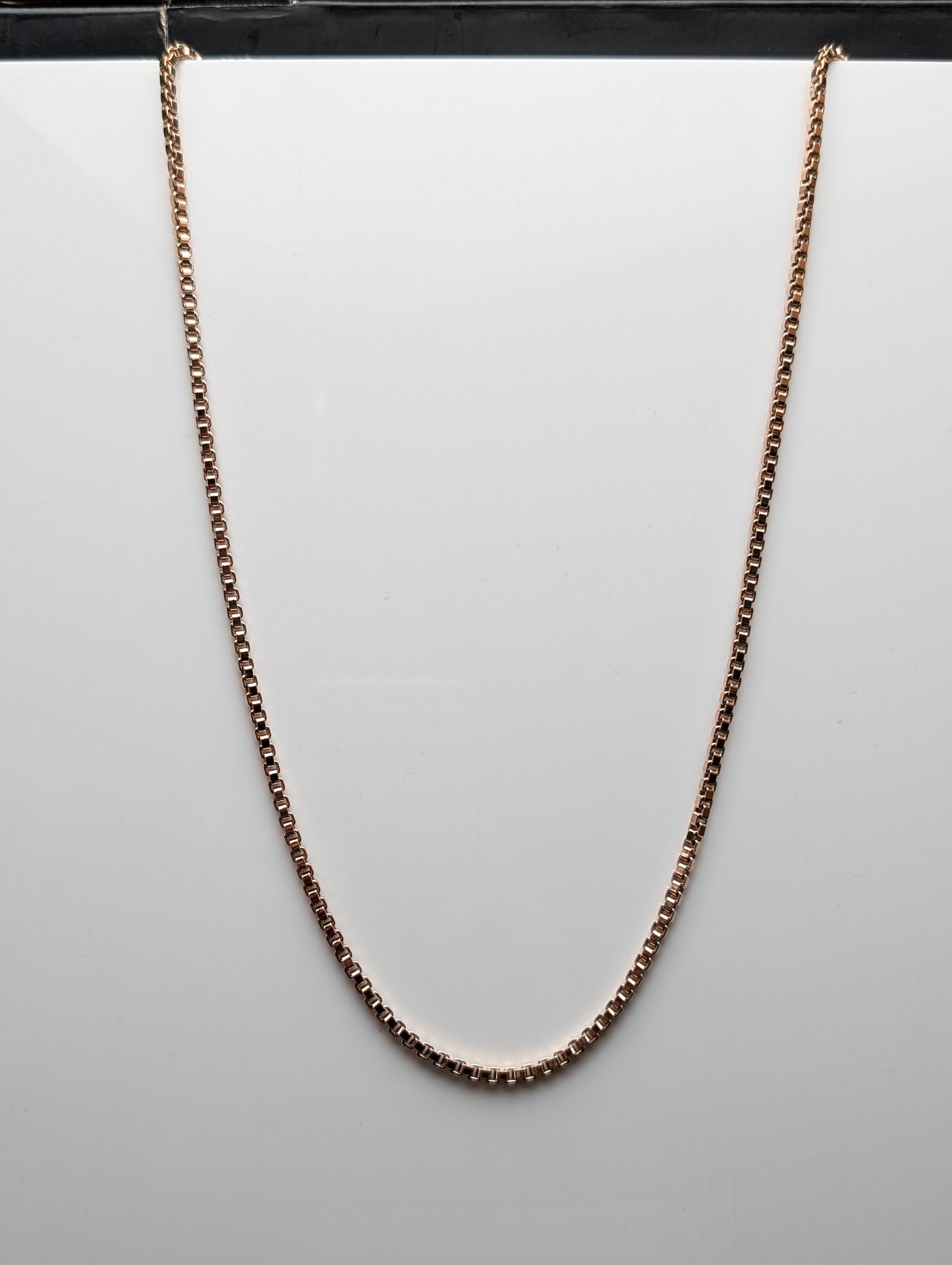 Men's Rose Gold Box Silver Chain