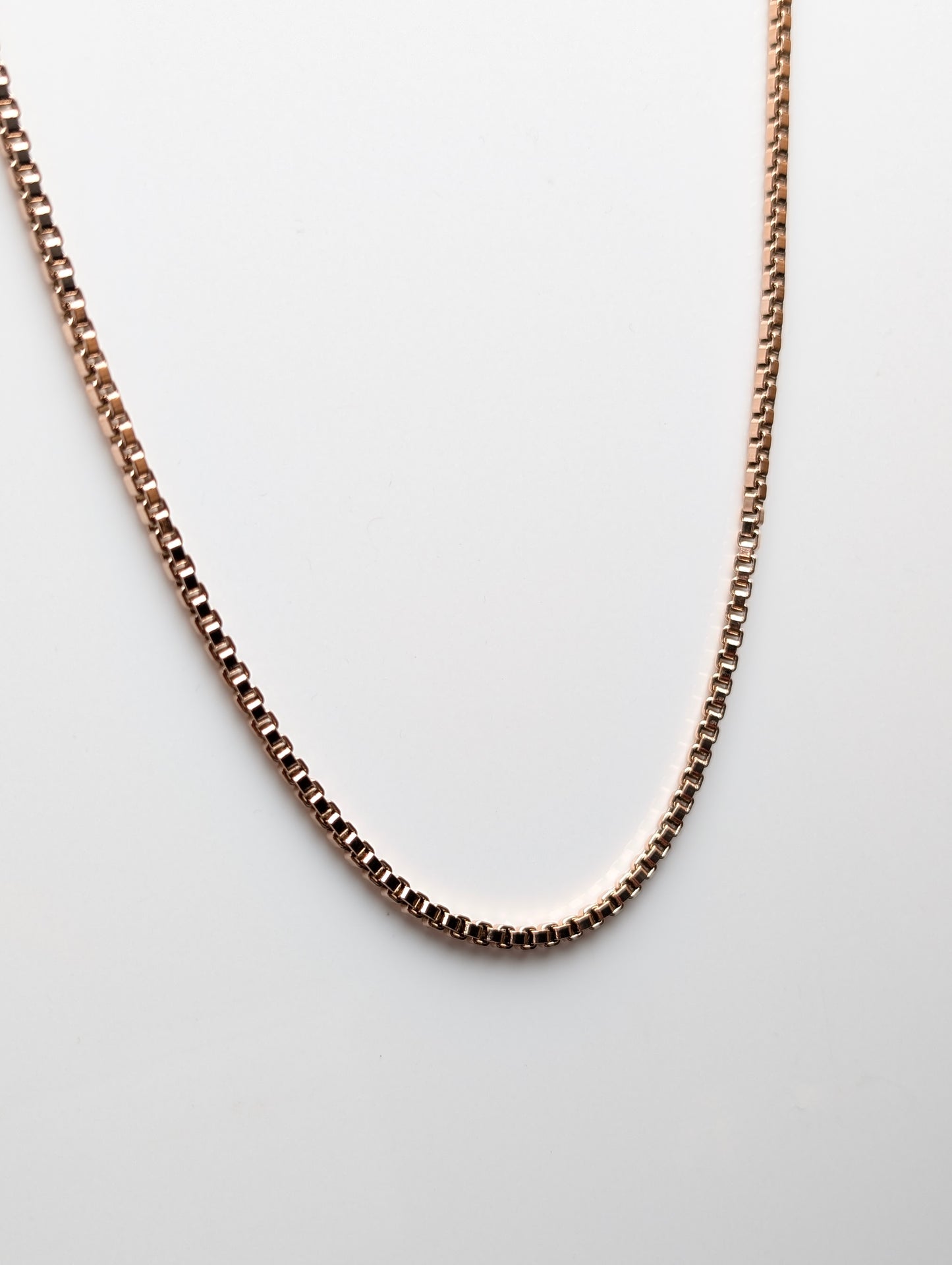 Men's Rose Gold Box Silver Chain