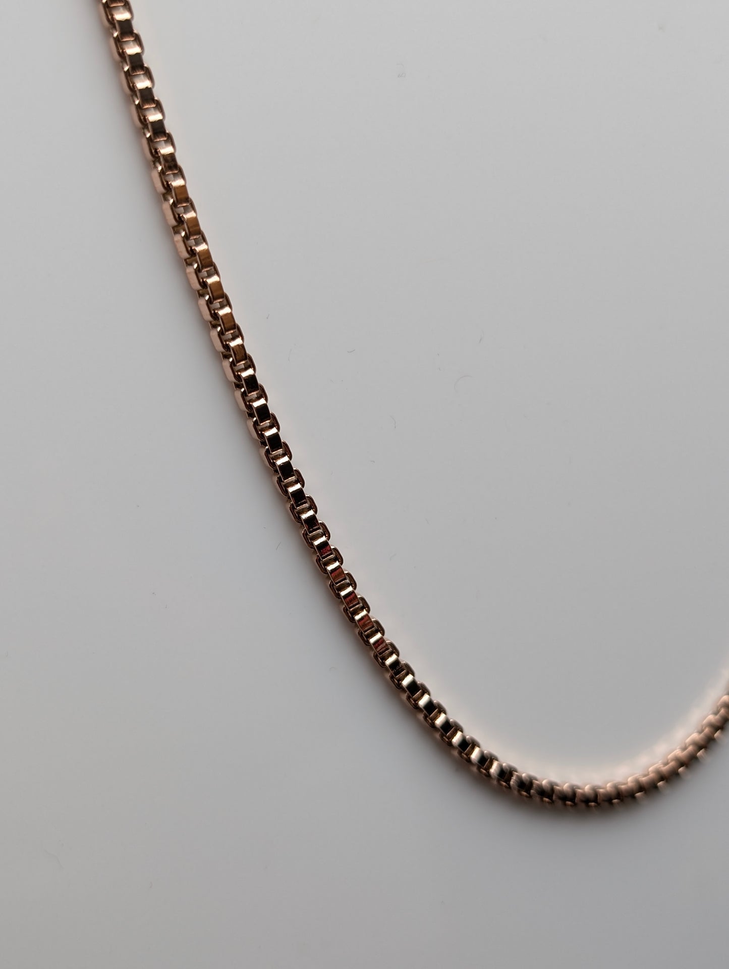 Men's Rose Gold Box Silver Chain