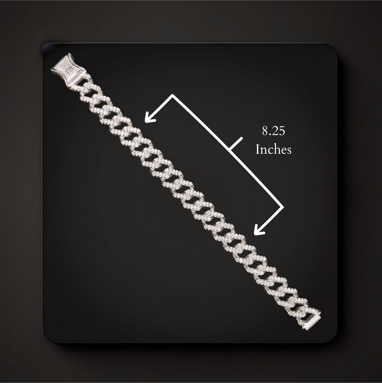 Iced Out Cuban Link Silver Bracelet