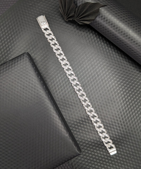 Sleek Silver Cuban Bracelet for Men