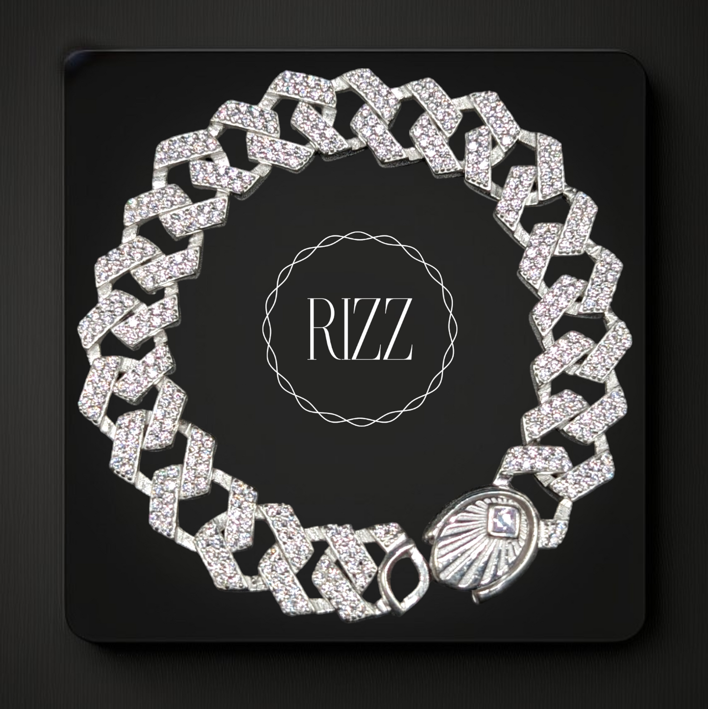 Diamond Dazzle Cuban Link Silver Bracelet