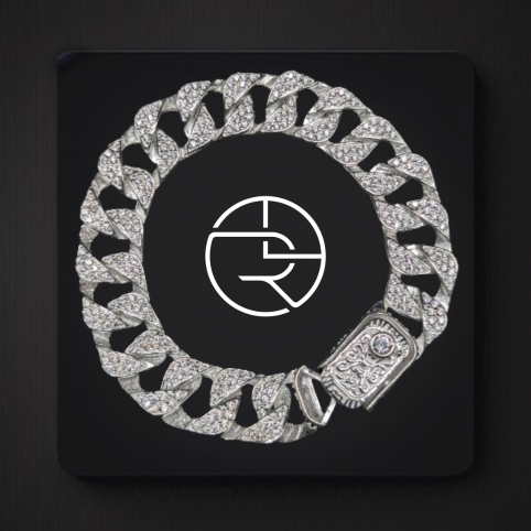 Iced Out Men's Silver Bracelet
