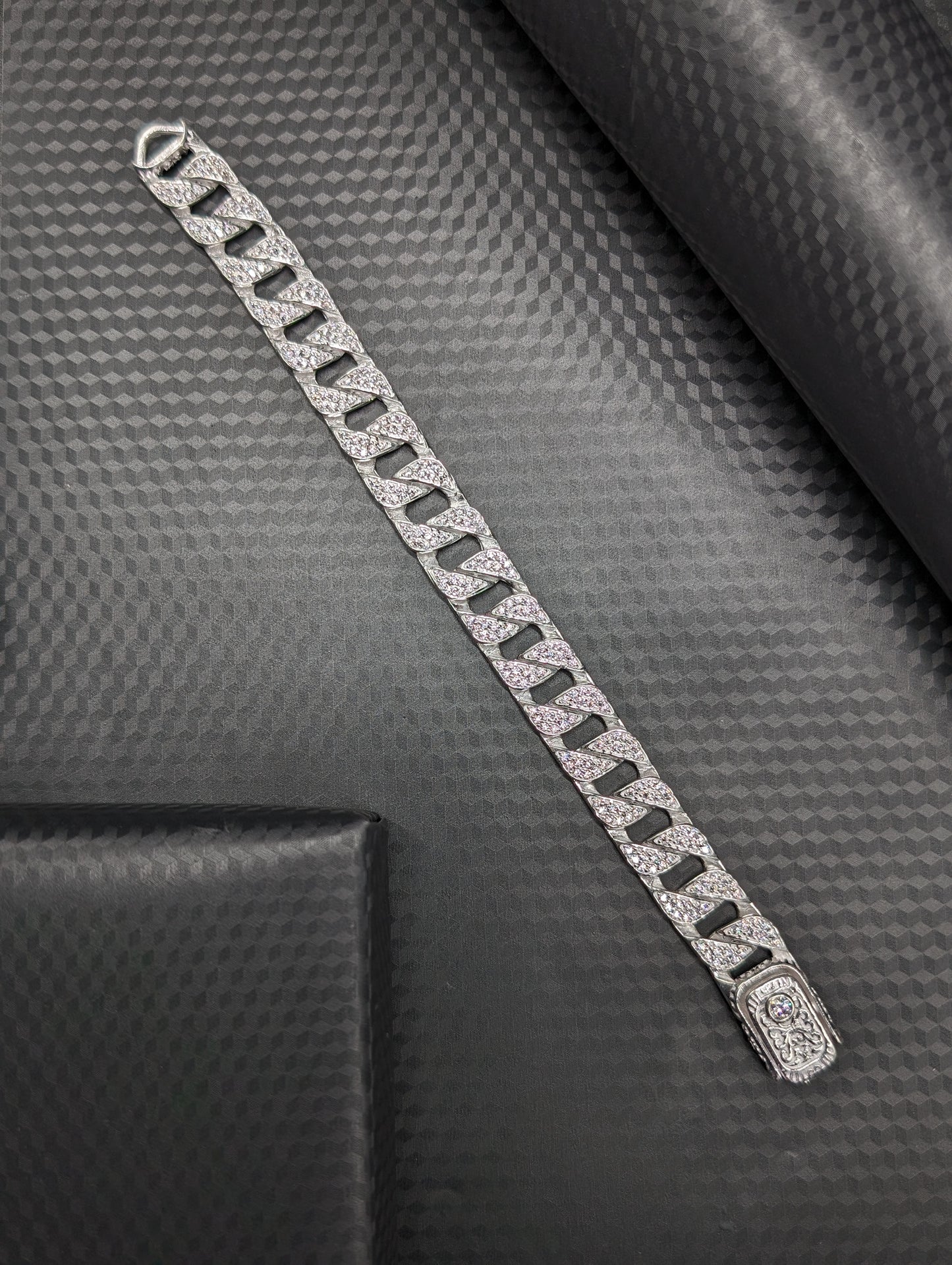 Iced Out Men's Silver Bracelet