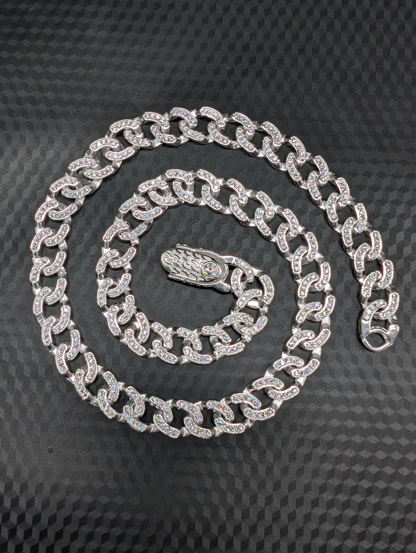 Dazzling Silver Cuban Link Chain For Him