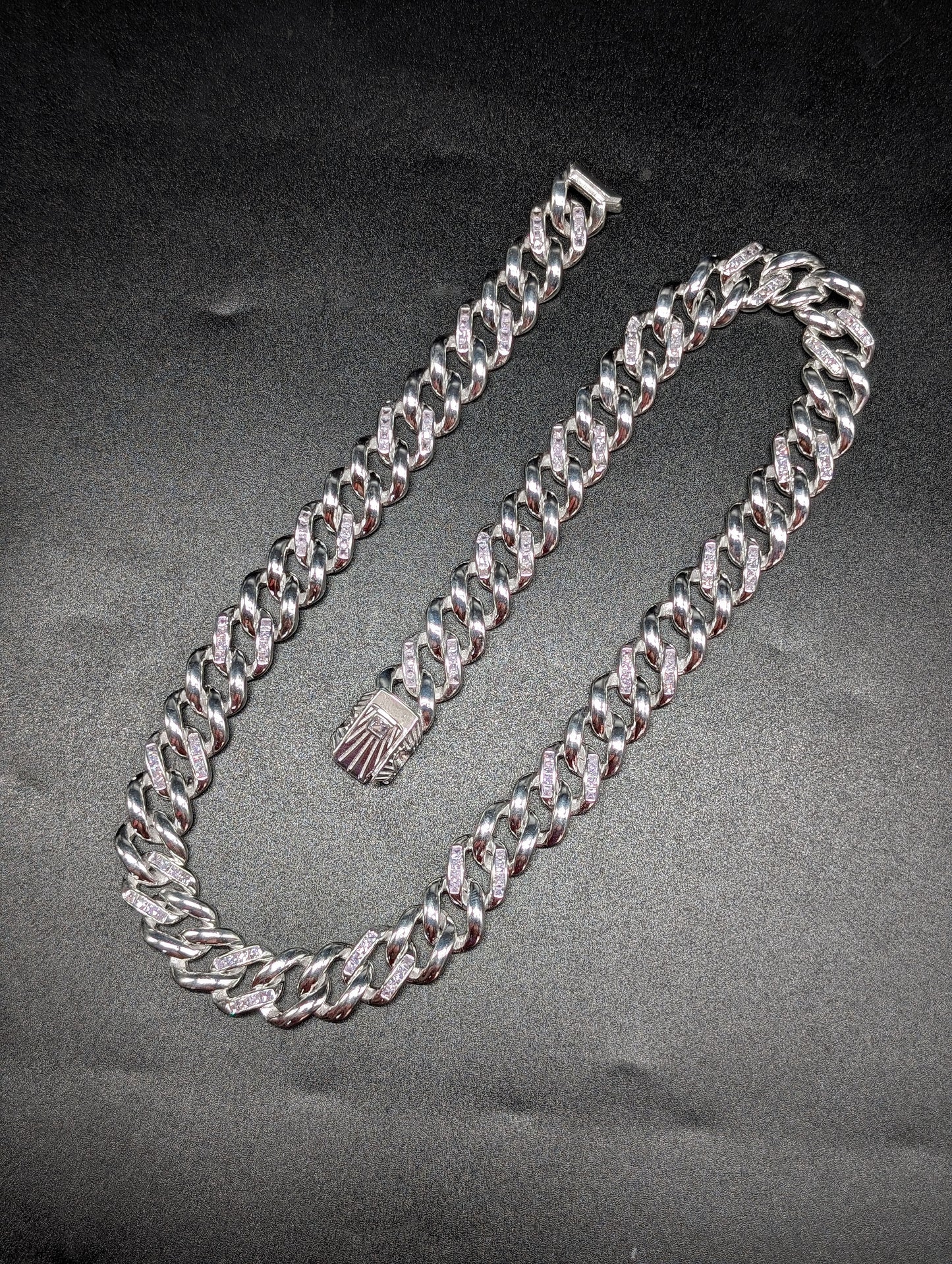Blinged Out Silver Cuban Chain For Him