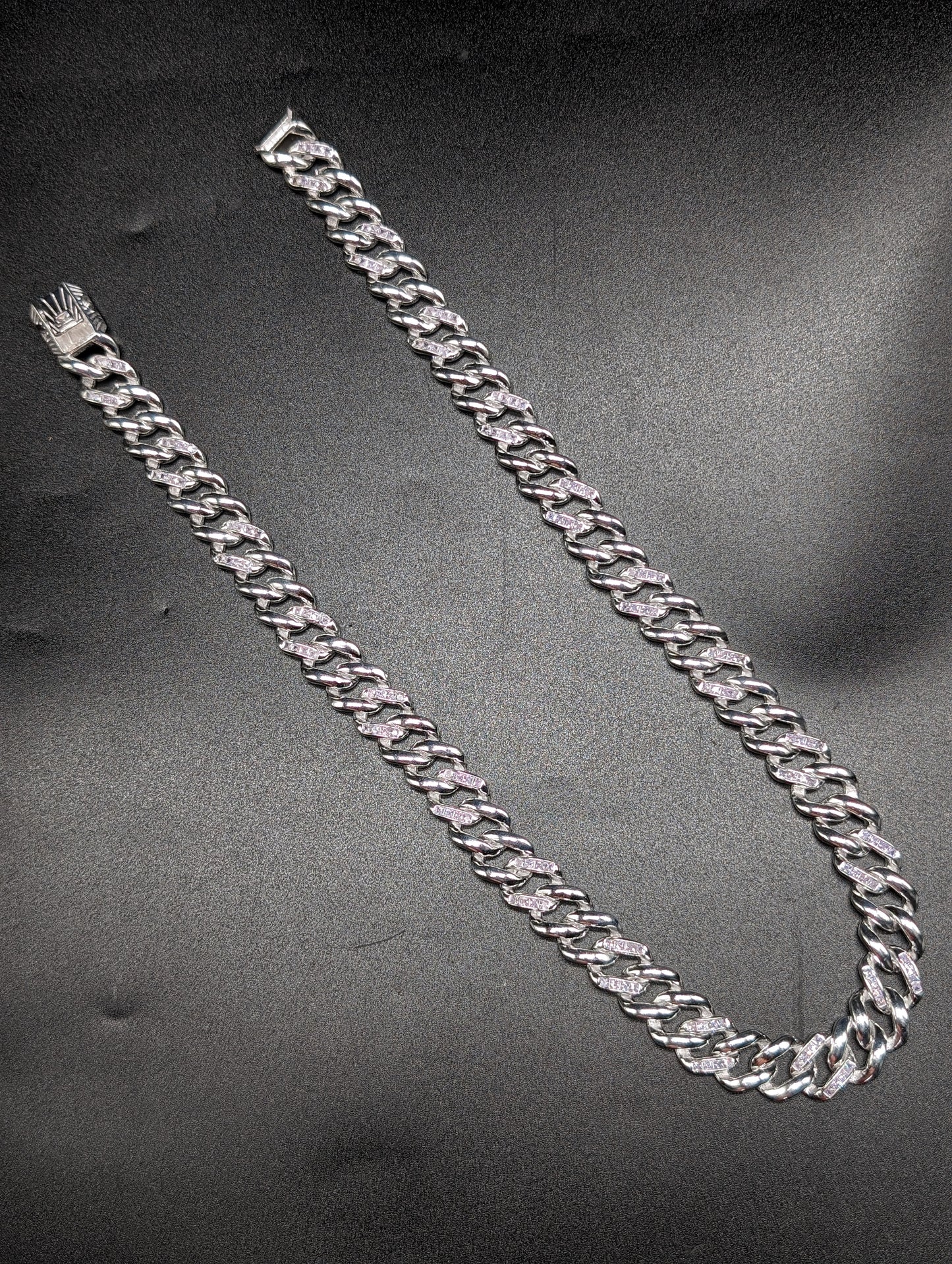 Blinged Out Silver Cuban Chain For Him