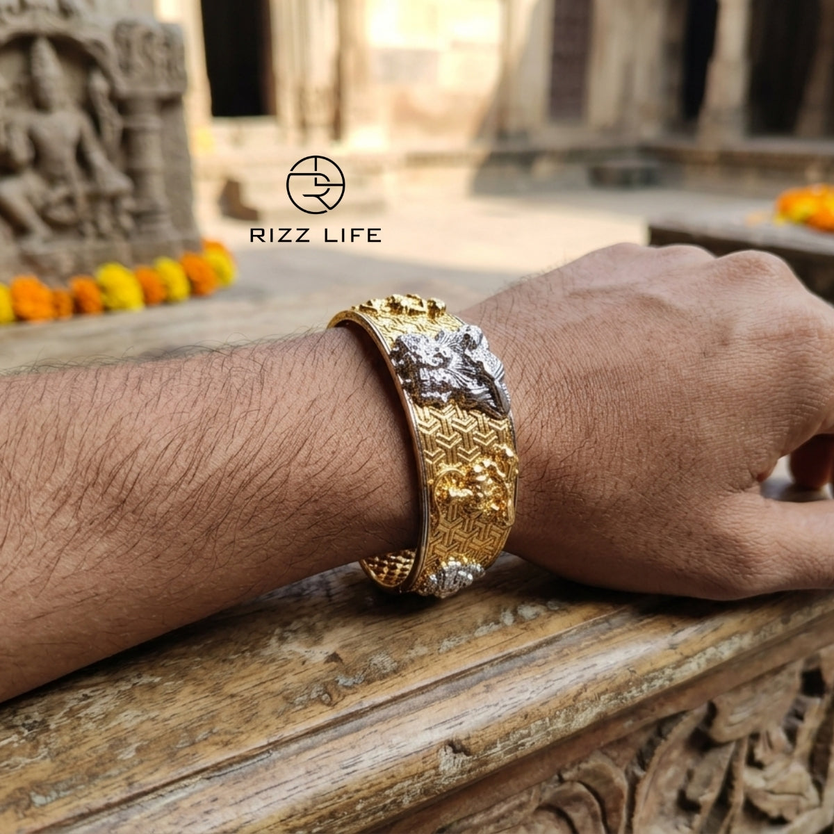 925 God Gold with Silver Kada