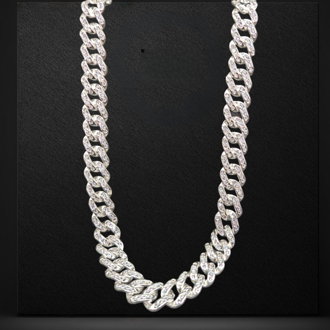 Classic Silver Cuban Chain For Men
