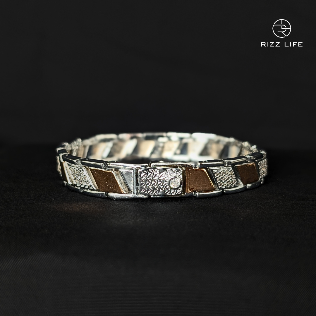 Celestial Diamond Two Tone Silver Bracelet