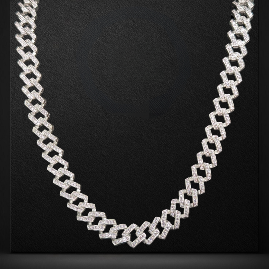 Miami Iced Out Silver Cuban Chain