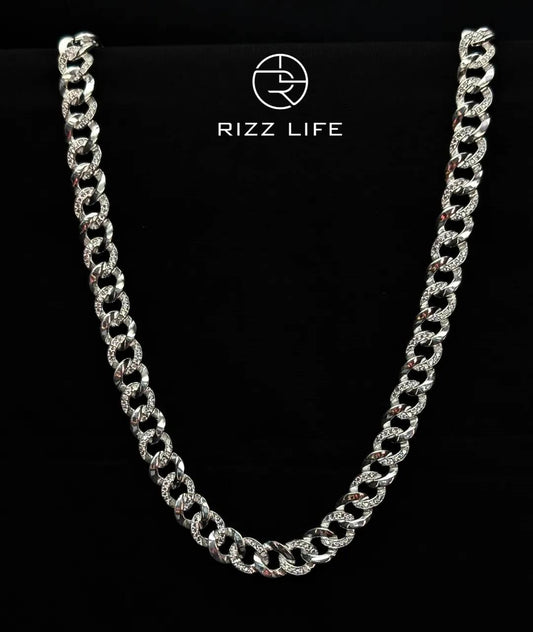 Moissanite Round Cuban Link Chain