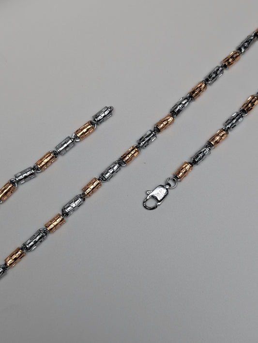 Cylindrical Rose Gold Chain for Him