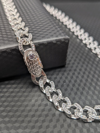 Dazzling Silver Cuban Link Chain For Him