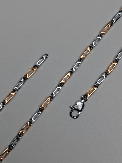 Duo Tone Silver Chain for Men