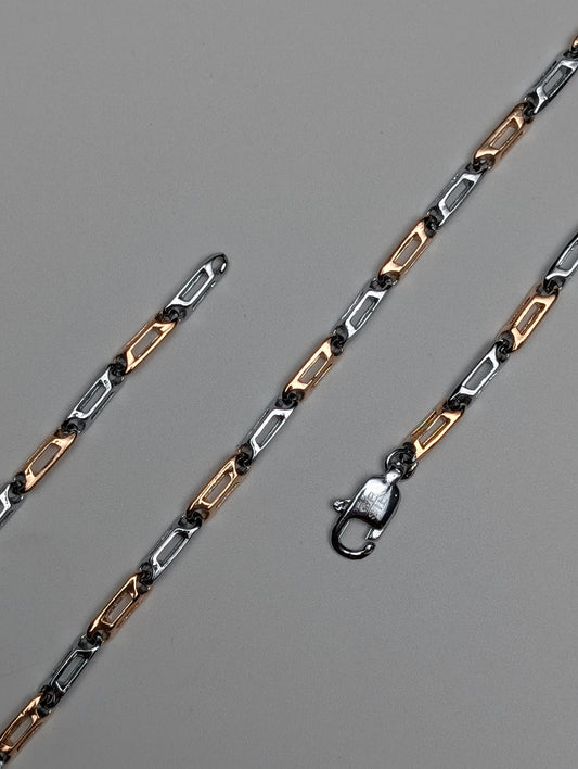 Duo Tone Silver Chain for Men