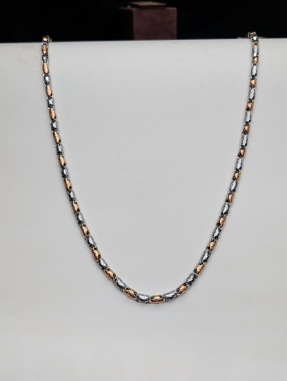 Rose Gold Edge Silver Chain