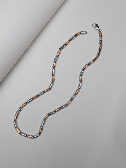 Cylindrical Rose Gold Chain for Him