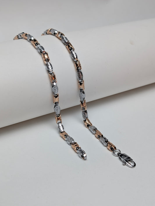 Rose Gold Edge Silver Chain