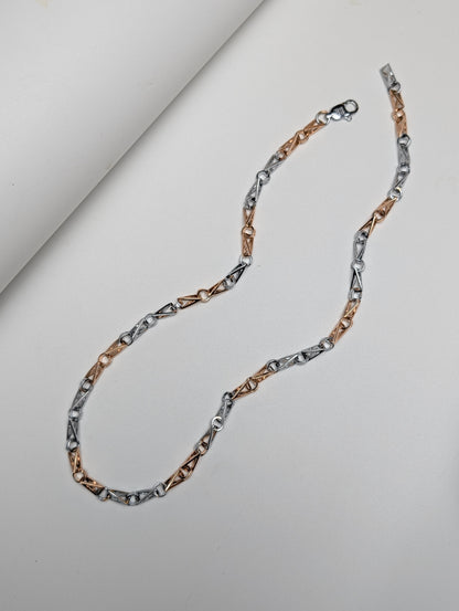 Rose Gold Arrowhead Silver Chain for Him