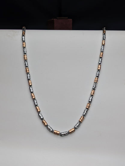 Cylindrical Rose Gold Chain for Him