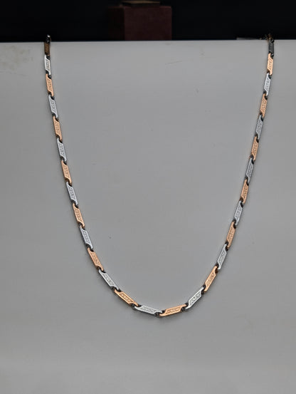Linked Rose Gold Silver Chain for Men