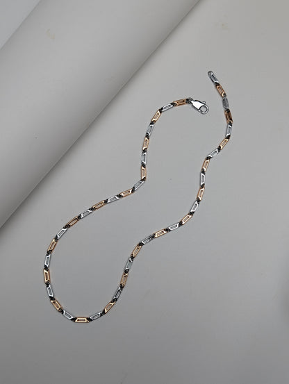 Duo Tone Silver Chain for Men