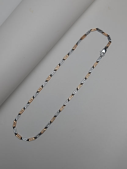 Duo Tone Silver Chain for Men