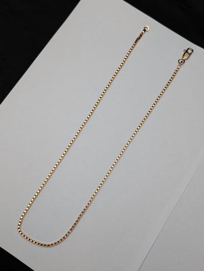 Men's Rose Gold Box Silver Chain