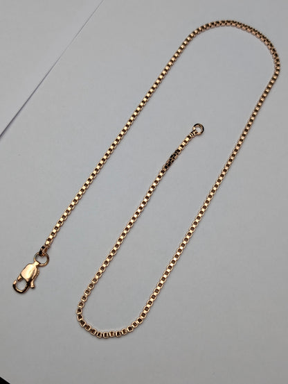 Men's Rose Gold Box Silver Chain