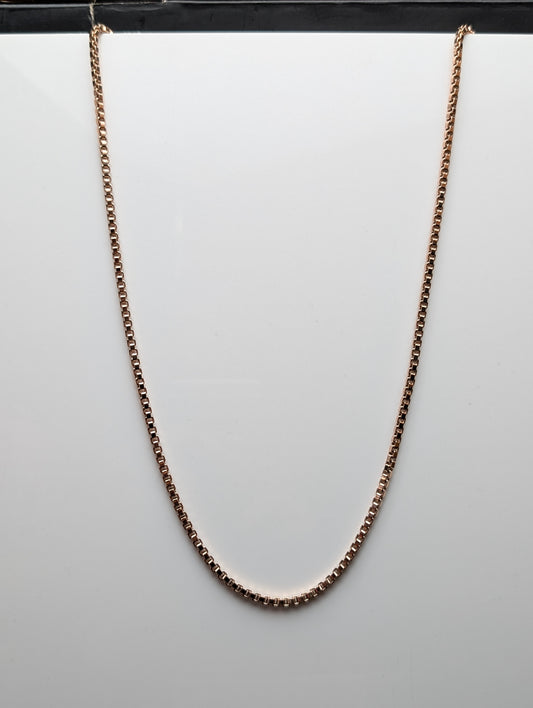Men's Rose Gold Box Silver Chain