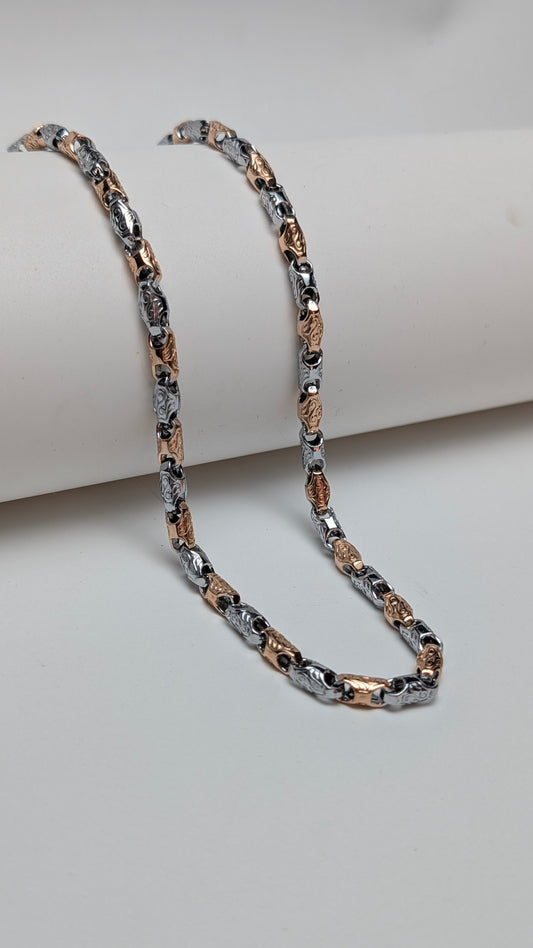 Cylindrical Rose Gold Chain for Him