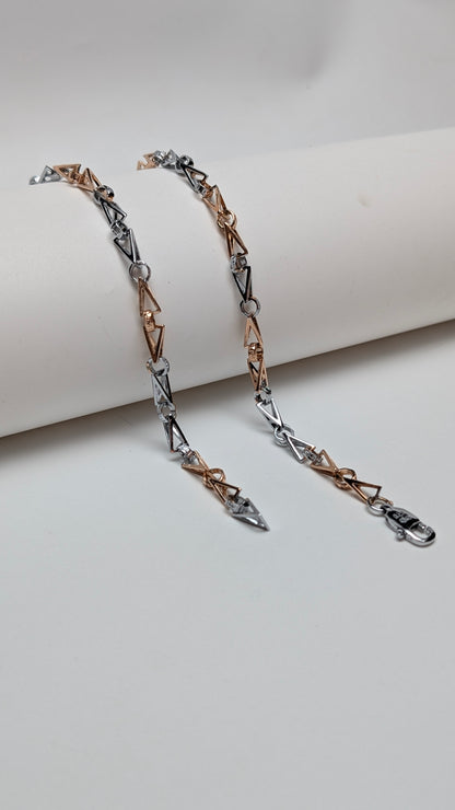 Rose Gold Arrowhead Silver Chain for Him