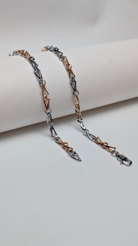 Rose Gold Arrowhead Silver Chain for Him